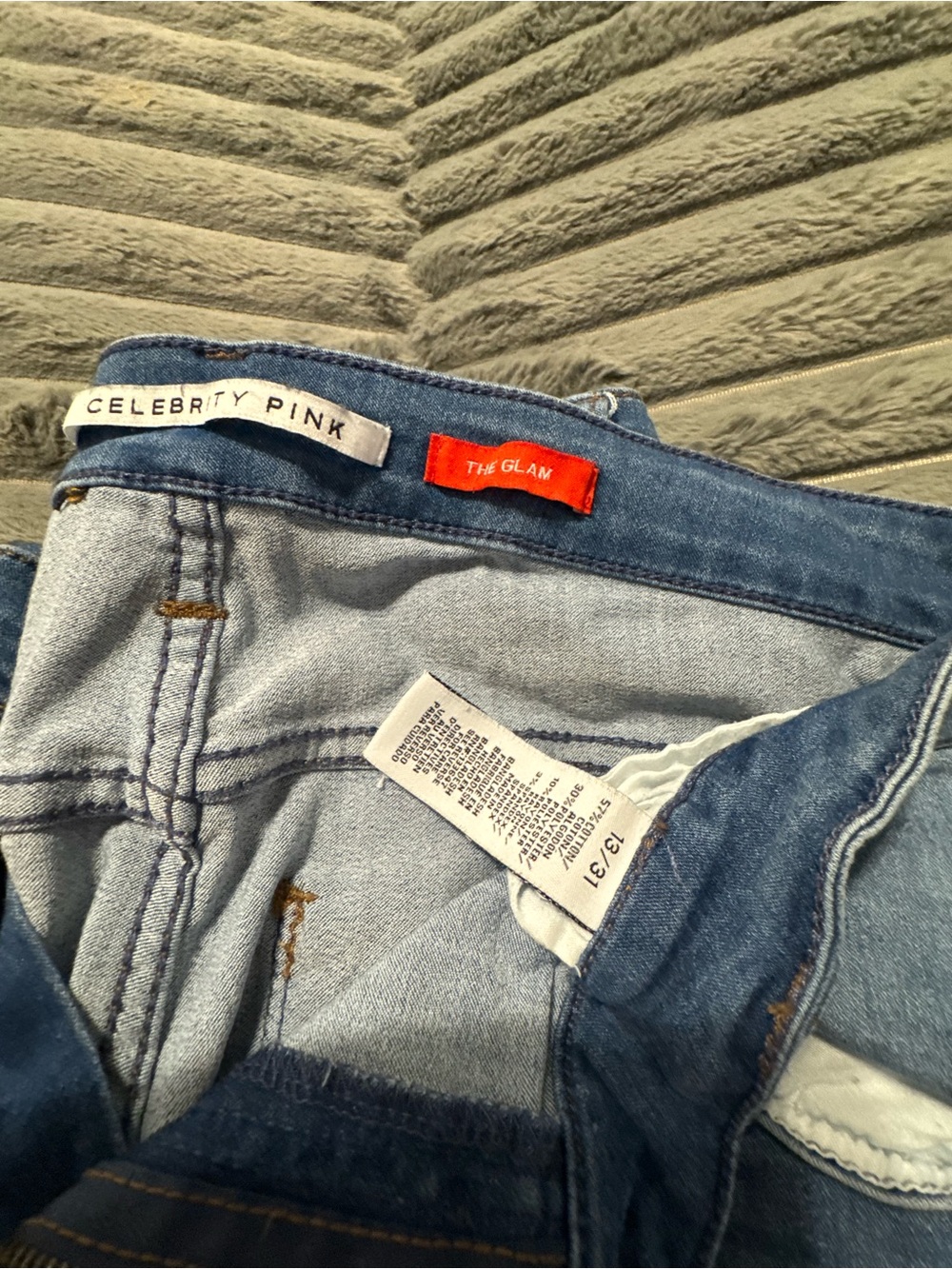 Celebrity Pink Light Blue Denim Jeans with Red Accent Label